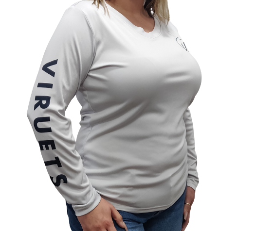 V-NECK UPF LONG SLEEVE SHIRT GRAY