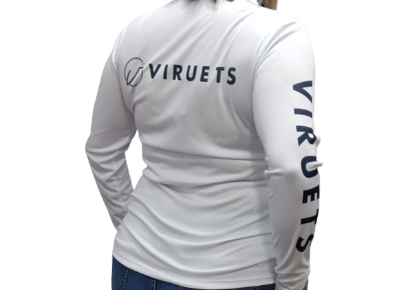 V-NECK UPF LONG SLEEVE SHIRT WHITE